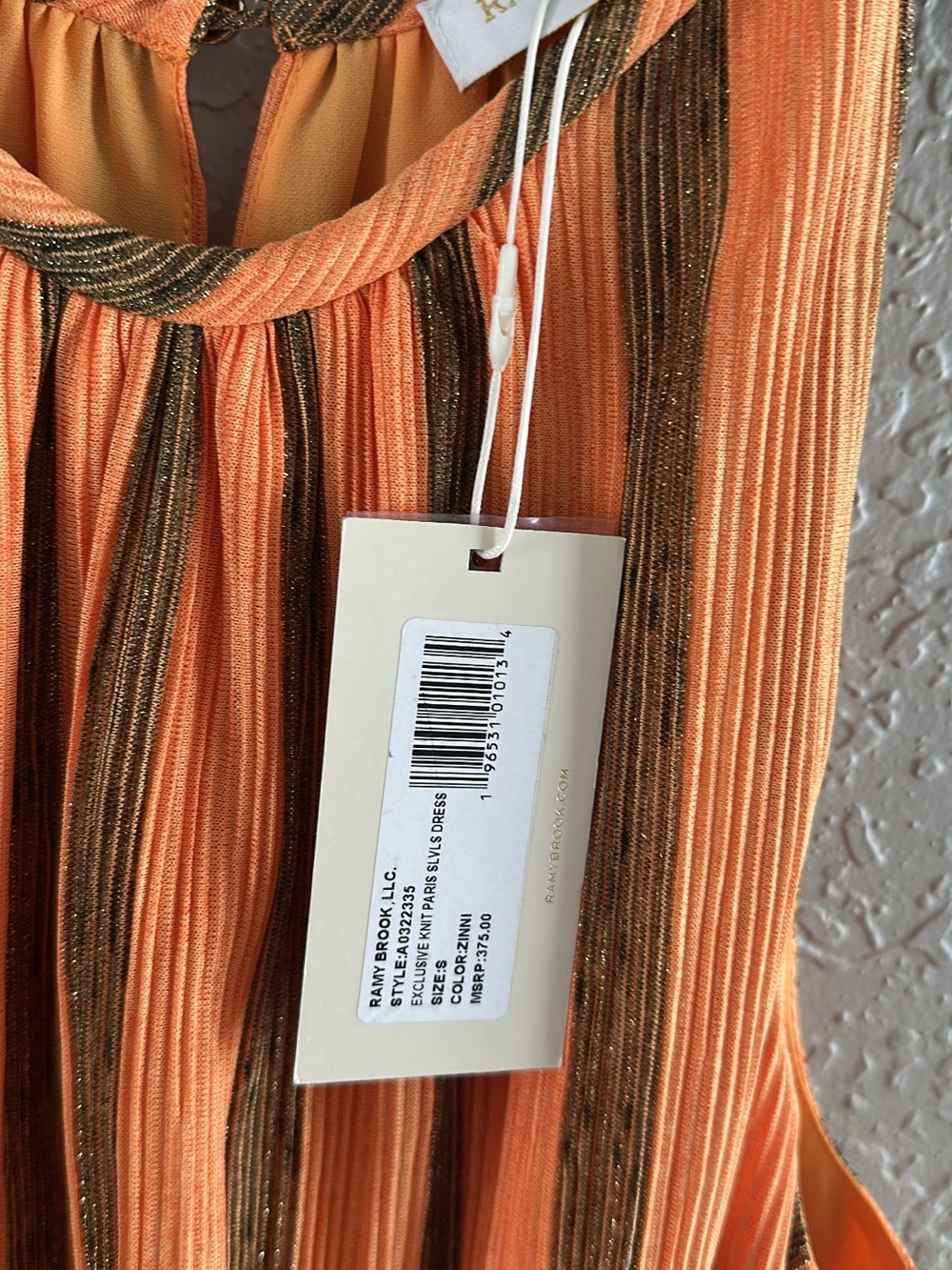 Ramy Brook Orange and Brown Striped Maxi Dress - Picture 2 of 4